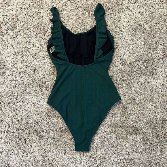 Cupshe Dark Green Ruffle One-piece Swimsuit XS - Picture 4 of 5